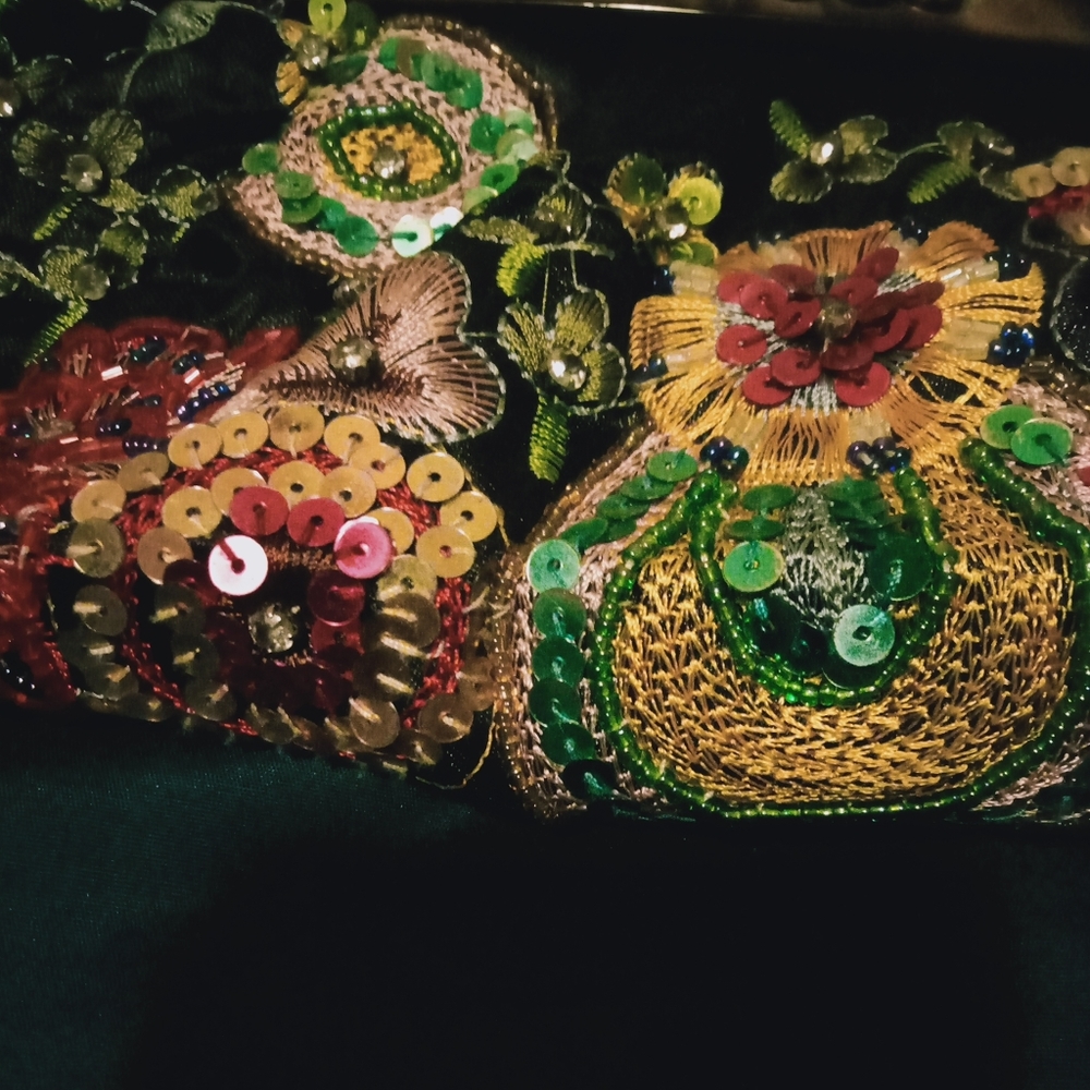 LULLU LALLA multicolor sequin/ bead/ diamante kisslock evening π - Picture 8 of 16